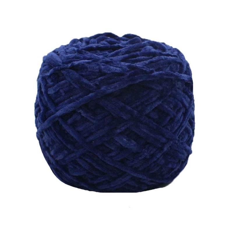 Clisil Fluffy Velvet Chenille Yarn - 8oz/250g DIY Crocheting & Knitting - Blue - Image 1